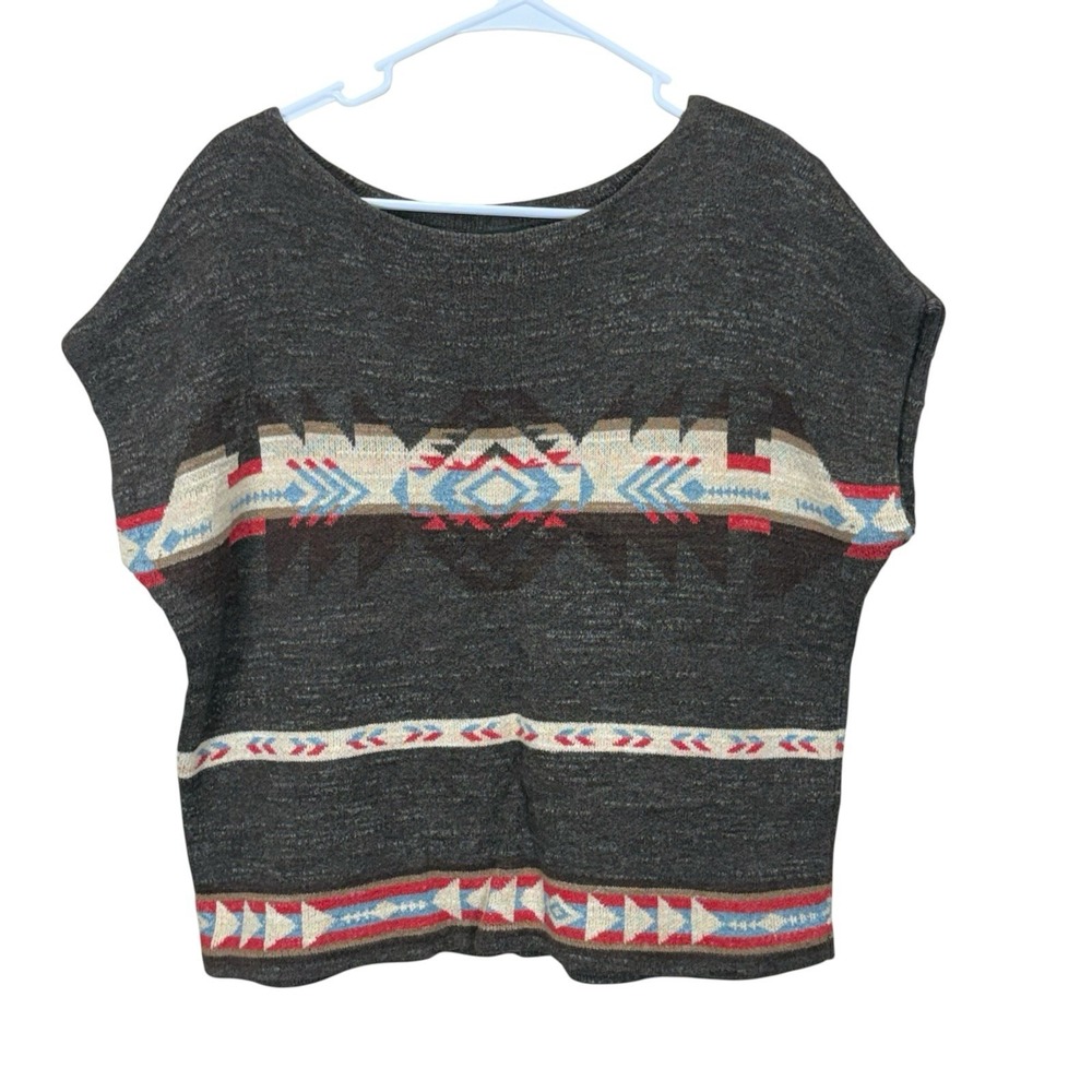 Lauren Jeans Company LRL Aztec Southwestern Knit Sweater Women's Size L